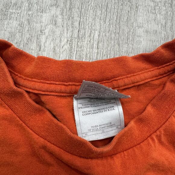 Vintage Nike Shirt Men's Extra Large XL Orange y2k Embroidered Swoosh Check - Picture 4 of 7